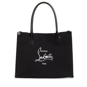 New Christian Louboutin Large Nastroloubi Black Canvas Tote